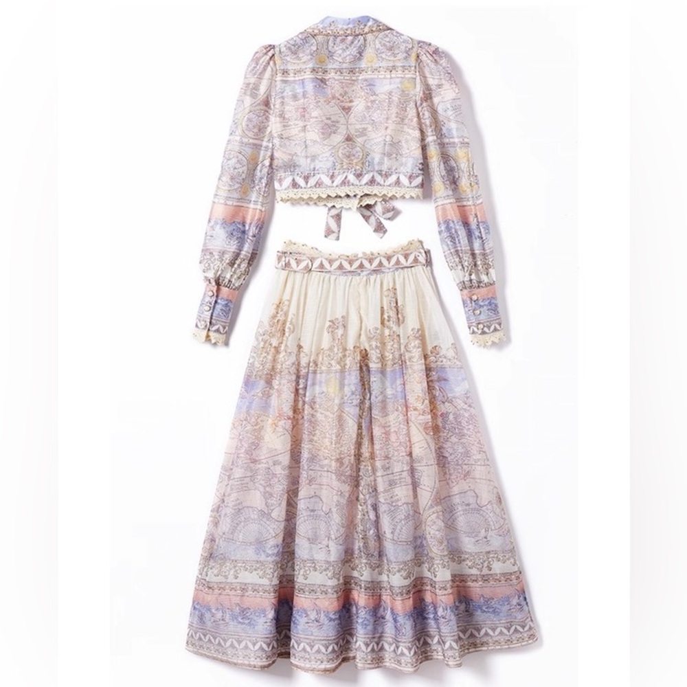 Designer-style High Tide Odyssey Print Two-piece Dress - Picture 9 of 9